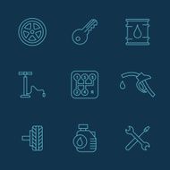 Simple set of auto related vector icons for your design