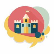 Building castle flat icon with long shadow eps10 N63