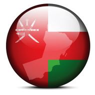 Map on flag button of Sultanate Oman