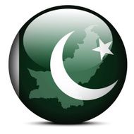 Map on flag button of Islamic Republic Pakistan