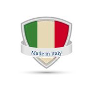 Made in Italy Italy flag label on the shield