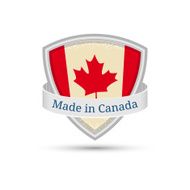Made in Canada Canada flag label on the shield
