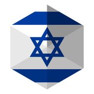 Israel Flag Hexagon Flat Icon Button