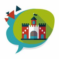 Building castle flat icon with long shadow eps10 N64
