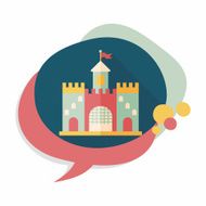 Building castle flat icon with long shadow eps10 N67