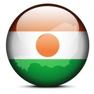 Map on flag button of Republic Niger