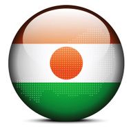 Map with Dot Pattern on flag button of Republic Niger