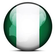 Map on flag button of Federal Republic Nigeria
