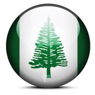 Map on flag button of Territory Norfolk Island Australian over