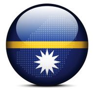 Map with Dot Pattern on flag button of Republic Nauru