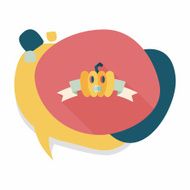 Halloween party flag flat icon with long shadow eps10 N14