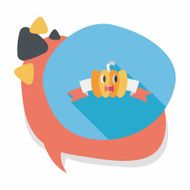 Halloween party flag flat icon with long shadow eps10 N16