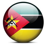 Map with Dot Pattern on flag button of Republic Mozambique