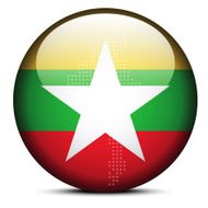 Map with Dot Pattern on flag button of Myanmar