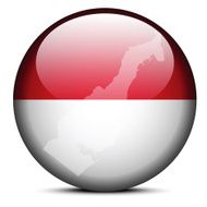 Map on flag button of Principality Monaco