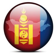 Map on flag button of Mongolia
