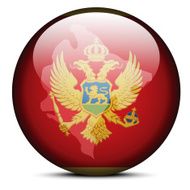Map on flag button of Montenegro