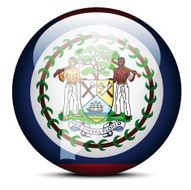 Map on flag button of Belize