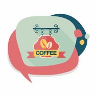 Coffee shop signs flat icon with long shadow eps10 N61
