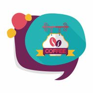Coffee shop signs flat icon with long shadow eps10 N62