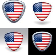 Metallic American (USA) Flag Icons
