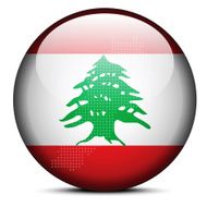 Map with Dot Pattern on flag button of Lebanese Republic