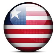 Map with Dot Pattern on flag button of Liberia