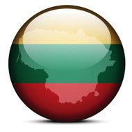 Map on flag button of Lithuania