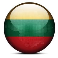 Map with Dot Pattern on flag button of Lithuania