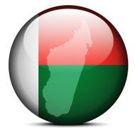 Map on flag button of Madagascar