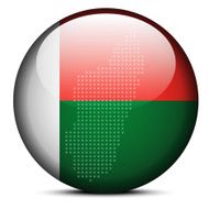 Map with Dot Pattern on flag button of Madagascar