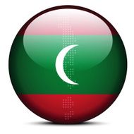 Map with Dot Pattern on flag button of Maldives