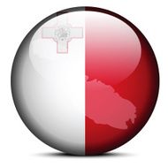 Map on flag button of Malta