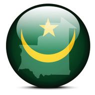 Map on flag button of Mauritania