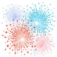 Red blue fireworks