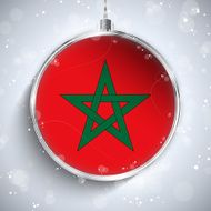 Merry Christmas Silver Ball with Flag Morocco N2