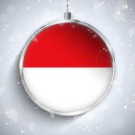Merry Christmas Silver Ball with Flag Monaco N2