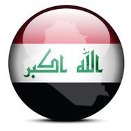 Map on flag button of Iraq
