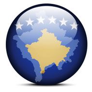 Map on flag button of Kosovo