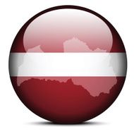 Map on flag button of Latvia