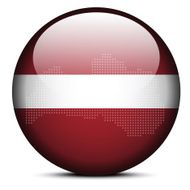 Map with Dot Pattern on flag button of Latvia