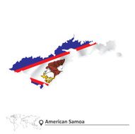 Map of American Samoa with flag N2
