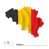 Map of Belgium with flag