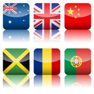 square national flags icon set N2