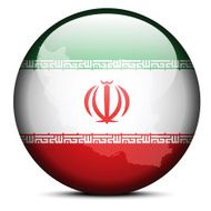 Map on flag button of Iran