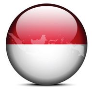 Map on flag button of Indonesia
