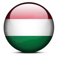 Map with Dot Pattern on flag button of Hungary N2