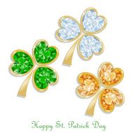 Three colored clover diamond for St Patrick&#039;s day