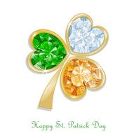 Three colored clover diamond for St Patrick&#039;s day N2
