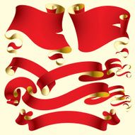 Old red banners